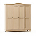 Armadio 200 x 60 x 220 cm in legno beige con 4 ante stile classico