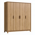 Armadio 180 x 60 x 200 cm in legno naturale a 4 ante stile moderno