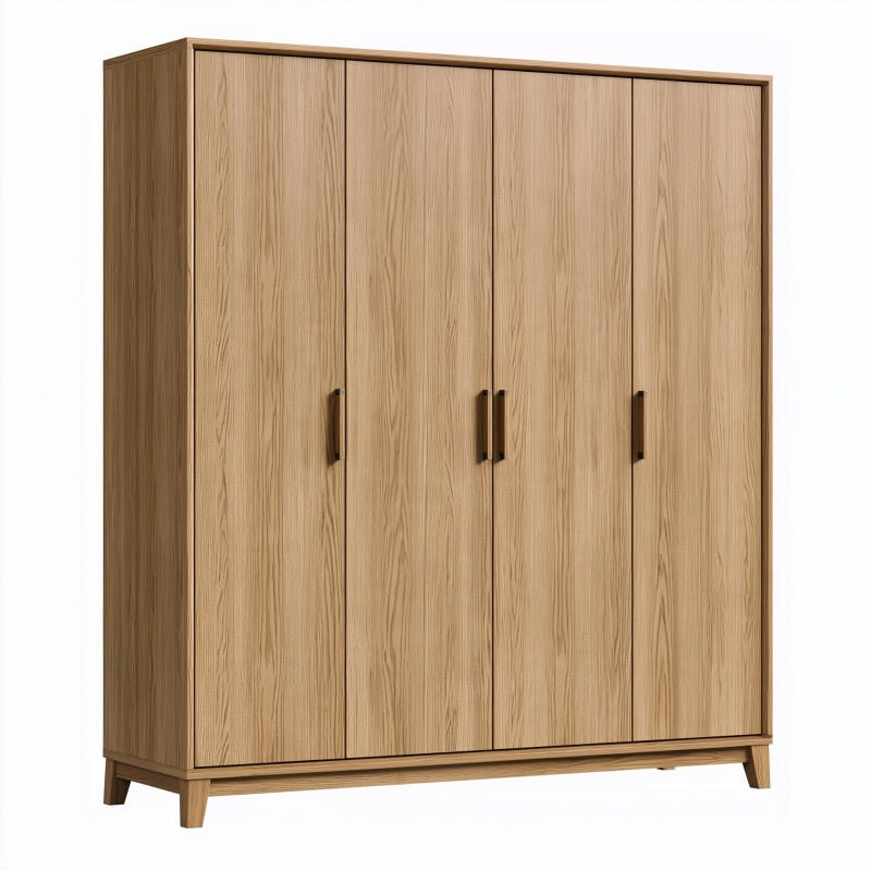 Armadio 180 x 60 x 200 cm in legno naturale a 4 ante stile moderno