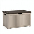 Baule contenitore 120 x 55 x 60 cm in plastica tortora e marrone per interni ed esterni