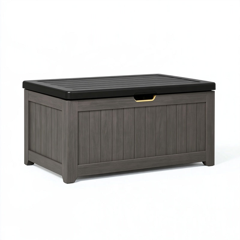 Cassapanca contenitore da esterno 120 x 56 x 63 cm in resina grigio antracite con coperchio
