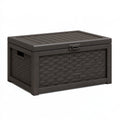 Baule contenitore da esterno 120 x 60 x 60 cm in resina grigio antracite con coperchio intrecciato